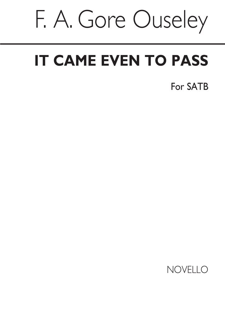 It Came Even To Pass
